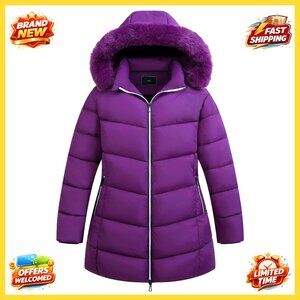 Plus Size Winter Down Jacket Waterproof Windproof Hooded Puffer Coat